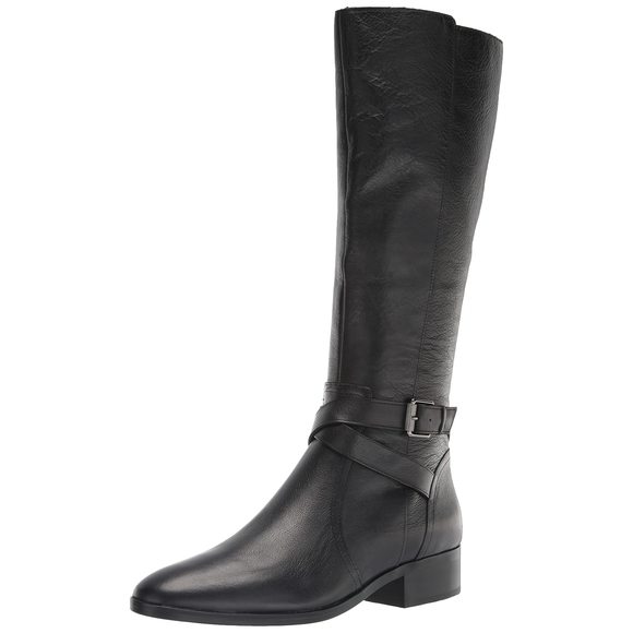 Naturalizer Womens Rena Knee High Riding Boot Black Leather Narrow Calf 9 M - Picture 1 of 1